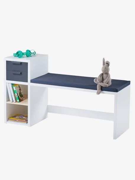 Banc De Lecture + Rangement LIGNE REGLISSE Blanc/gris Foncé - Vertbaudet 2 Banc De Lecture + Rangement LIGNE REGLISSE Blanc/gris Foncé - Vertbaudet – Image 2