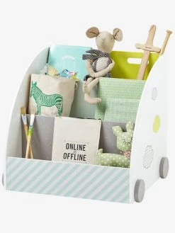 Vertbaudet Enfant Promos Magasin 7 Bibliothèque à Roulettes Pic-nic Blanc - Vertbaudet