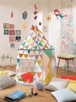 Cabane Multicolore DJECO Blanc - Djeco 5 Cabane Multicolore DJECO Blanc - Djeco -Vertbaudet Enfant Promos Magasin cabane multicolore djeco 2