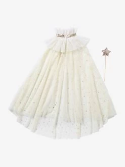 Cape à Paillettes + Baguette Blanc - Vertbaudet -Vertbaudet Enfant Promos Magasin cape a paillettes baguette 2