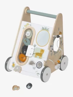 Chariot De Marche Avec Freins HANOÏ En Bois FSC® Multicolore - Vertbaudet
