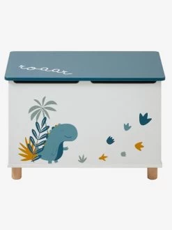 Coffre à Jouets Dinosaure Blanc Imprimé - Vertbaudet -Vertbaudet Enfant Promos Magasin coffre a jouets dinosaure 2