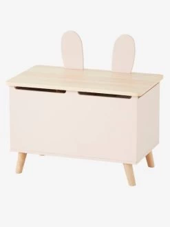 Vertbaudet Enfant Promos Magasin 15 Coffre De Rangement Bunny Rose Clair/bois - Vertbaudet
