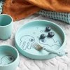Coffret Repas 3 Pièces DONE BY DEER Sea Friends En Silicone Bleu - Done By Deer