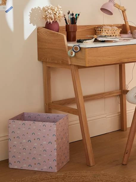 Corbeille En Carton Pliable Arc-en-ciel Rose - Vertbaudet 2 Corbeille En Carton Pliable Arc-en-ciel Rose - Vertbaudet – Image 2