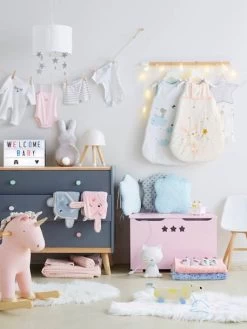 Couverture En Microfibre Imprimée étoiles Gris Clair - Vertbaudet -Vertbaudet Enfant Promos Magasin couverture en microfibre imprimee etoiles 5