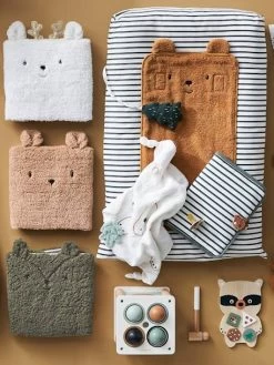 Doudou Carré + Hochet GREEN FOREST Multicolore - Vertbaudet -Vertbaudet Enfant Promos Magasin doudou carre hochet green forest 2