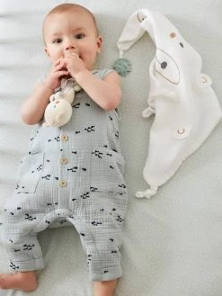 Doudou Carré + Hochet GREEN FOREST Multicolore - Vertbaudet -Vertbaudet Enfant Promos Magasin doudou carre hochet green forest 3