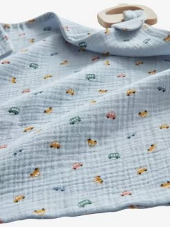 Doudou En Gaze De Coton + Hochet Bois EN VOITURE SIMON Multicolore - Vertbaudet -Vertbaudet Enfant Promos Magasin doudou en gaze de coton hochet bois en voiture simon 4