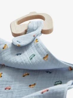 Doudou En Gaze De Coton + Hochet Bois EN VOITURE SIMON Multicolore - Vertbaudet -Vertbaudet Enfant Promos Magasin doudou en gaze de coton hochet bois en voiture simon 5