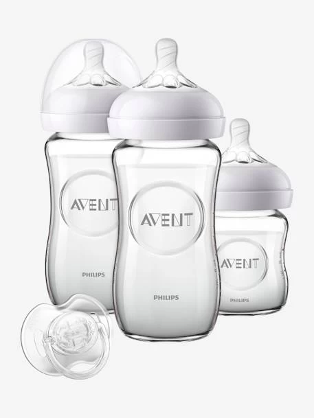 Kit Nouveau-né : 3 Biberons En Verre + Sucette Philips AVENT Natural Transparent - Philips Avent 3 Kit Nouveau-né : 3 Biberons En Verre + Sucette Philips AVENT Natural Transparent - Philips Avent – Image 3
