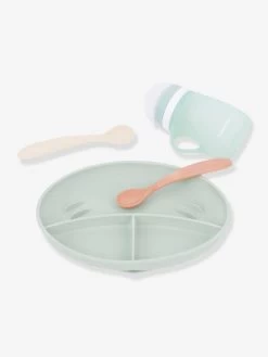 Kit Repas Silicone BABYMOOV Grow’Isy Vert/terracotta - Babymoov -Vertbaudet Enfant Promos Magasin kit repas silicone babymoov growisy 2