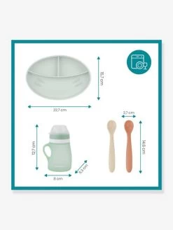 Kit Repas Silicone BABYMOOV Grow’Isy Vert/terracotta - Babymoov -Vertbaudet Enfant Promos Magasin kit repas silicone babymoov growisy 5