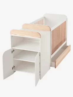 Lit Combiné évolutif Avec Rangements Et Table à Langer LIGNE ECLIPSE Blanc / Bois - Vertbaudet -Vertbaudet Enfant Promos Magasin lit combine evolutif avec rangements et table a langer ligne eclipse 2