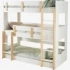 Lits Superposés 3 Niveaux LIGNE EVEREST Blanc/bois - Vertbaudet