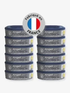 Lot De 12 Recharge Pour Poubelle à Couches Dress Up ANGELCARE Bleu Et Blanc - Angelcare