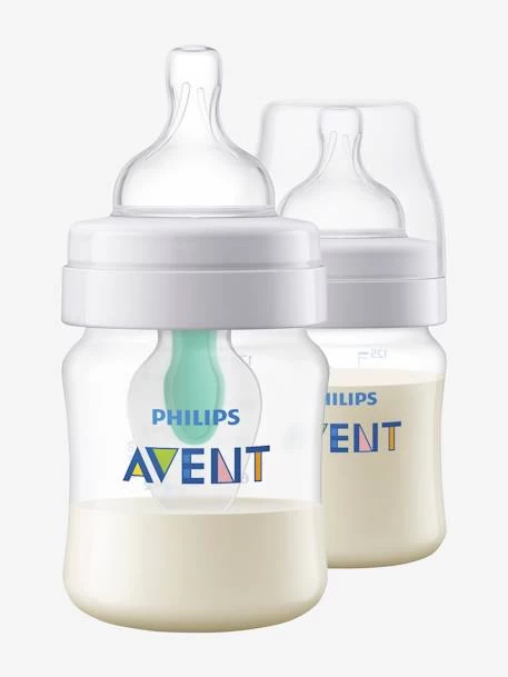 Lot De 2 Biberons 125 Ml Philips AVENT Anti-colic Avec Valve AirFree Transparent - Philips Avent 1 Lot De 2 Biberons 125 Ml Philips AVENT Anti-colic Avec Valve AirFree Transparent - Philips Avent