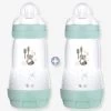 Lot De 2 Biberons 260 Ml MAM Easy Start Anti-colique Nature Guardian Nature Aqua - Mam