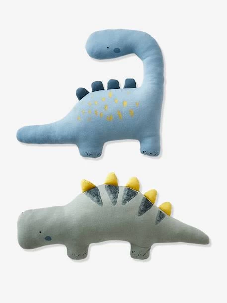 Lot De 2 Coussins PETIT DINO Bleu / Kaki - Vertbaudet 1 Lot De 2 Coussins PETIT DINO Bleu / Kaki - Vertbaudet
