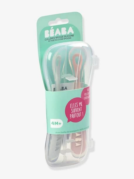 Lot De 2 Cuillères Ergonomiques D'apprentissage + Boîte De Transport BEABA Rose/gris - Beaba 3 Lot De 2 Cuillères Ergonomiques D'apprentissage + Boîte De Transport BEABA Rose/gris - Beaba – Image 3