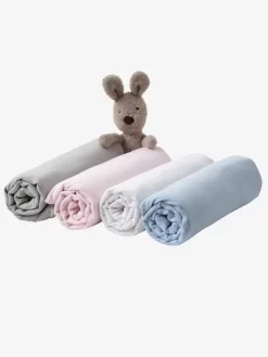 Lot De 2 Draps-housses Bébé En Jersey Uni Blanc Blanc - Vertbaudet -Vertbaudet Enfant Promos Magasin lot de 2 draps housses bebe en jersey uni blanc 2