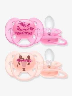 Lot De 2 Sucettes Ultra Douces 2e âge Philips AVENT Ecureuil/fleurs - Philips Avent -Vertbaudet Enfant Promos Magasin lot de 2 sucettes ultra douces 2e age philips avent 3