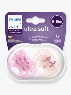 Lot De 2 Sucettes Ultra Douces 2e âge Philips AVENT Ecureuil/fleurs - Philips Avent -Vertbaudet Enfant Promos Magasin lot de 2 sucettes ultra douces 2e age philips avent 5