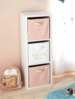 Lot De 3 Bacs De Rangement Lovely Rose Poudré Imprimé - Vertbaudet -Vertbaudet Enfant Promos Magasin lot de 3 bacs de rangement lovely 4