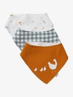 Lot De 3 Bavoirs Bandanas En Gaze De Coton Lot Vert Panda - Vertbaudet -Vertbaudet Enfant Promos Magasin lot de 3 bavoirs bandanas en gaze de coton 4