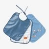 Lot De 3 Bavoirs Plastifiés Bleu - Vertbaudet