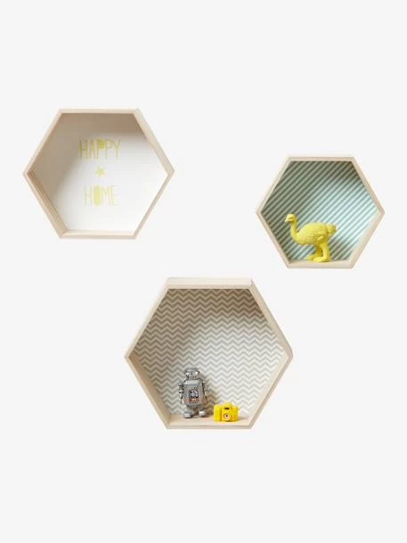 Lot De 3 étagères Hexagones Enfant Bois/multicolore - Vertbaudet 6 Lot De 3 étagères Hexagones Enfant Bois/multicolore - Vertbaudet – Image 6