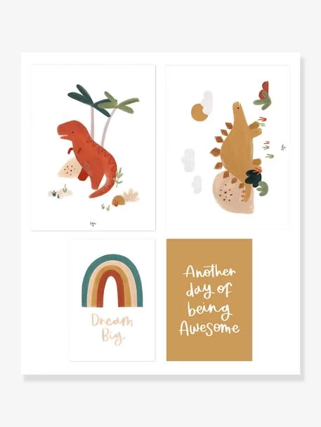 Lot De 4 Affiches Dinosaures Sunny LILIPINSO Multicolore - Lilipinso 1 Lot De 4 Affiches Dinosaures Sunny LILIPINSO Multicolore - Lilipinso