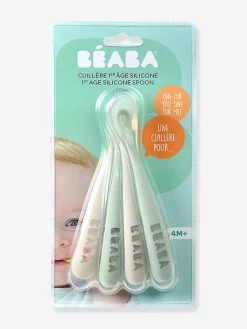 Lot De 4 Cuillères 1er âge BEABA Soft Sans BPA Bleu/gris/ocre - Beaba -Vertbaudet Enfant Promos Magasin lot de 4 cuilleres 1er age beaba soft sans bpa 3