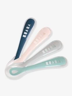 Lot De 4 Cuillères 2ème âge BEABA Soft Sans BPA Blue/ Pink/ Mist/ Green - Beaba