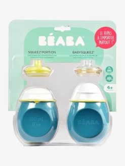 Lot De Gourdes Pour Compotes BEABA Babysqueez' 2 En 1 + Squeez'portion Blue - Beaba -Vertbaudet Enfant Promos Magasin lot de gourdes pour compotes beaba babysqueez 2 en 1 squeezportion 2