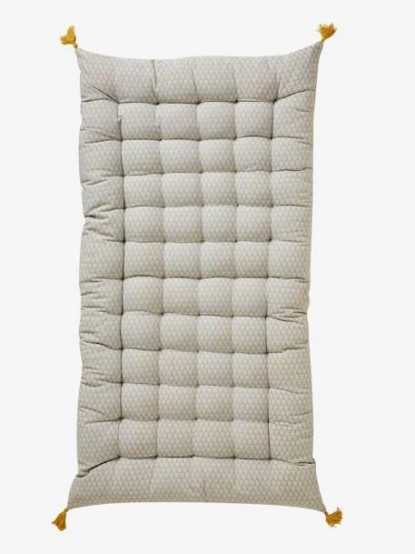Matelas De Sol Avec Pompons Gris Clair Imprimé - Vertbaudet 1 Matelas De Sol Avec Pompons Gris Clair Imprimé - Vertbaudet