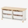 Meuble De Rangement + 4 Bacs LIGNE PTILOU Blanc/bois - Vertbaudet