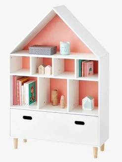 Meuble De Rangement 9 Cases Maison Blanc/bleu - Vertbaudet -Vertbaudet Enfant Promos Magasin meuble de rangement 9 cases maison 3