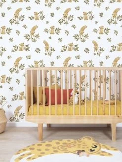 Papier Peint Léopard Savane Felidae LILIPINSO Ocre - Lilipinso -Vertbaudet Enfant Promos Magasin papier peint leopard savane felidae lilipinso 2