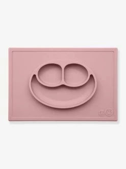 Set De Table Tout-en-un Avec Assiette EZPZ Happy Mat En Silicone Rose - EZPZ