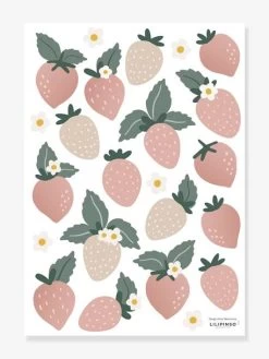 Stickers Fraises Louise LILIPINSO Rose Pâle - Lilipinso