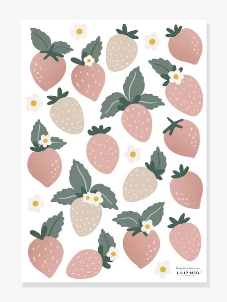 Stickers Fraises Louise LILIPINSO Rose Pâle - Lilipinso 1 Stickers Fraises Louise LILIPINSO Rose Pâle - Lilipinso
