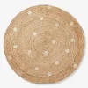 Tapis Jute à Pois Dorés Beige Clair Uni Avec Decor - Vertbaudet